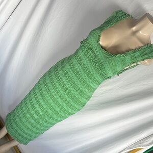 Free People Vibrant Green Textured Dress